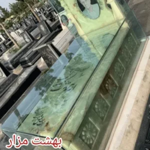 سنگ قبر مرمر سبز با کتیبه بیضی | کد M003