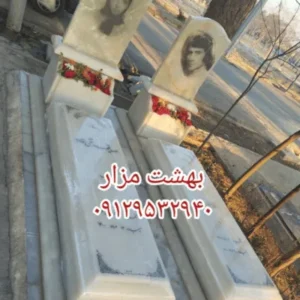 سنگ قبر مرمر گلدان و کتیبه | کد M002